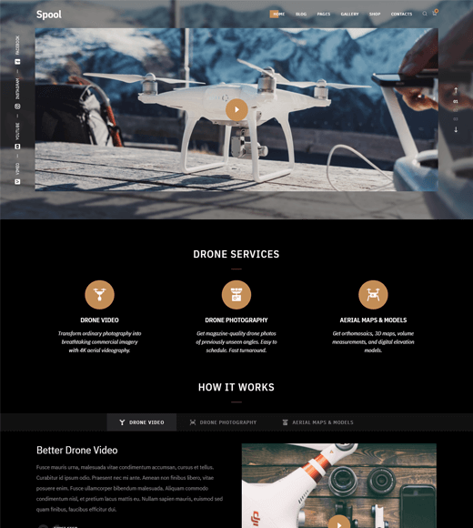 Spool WordPress drone theme